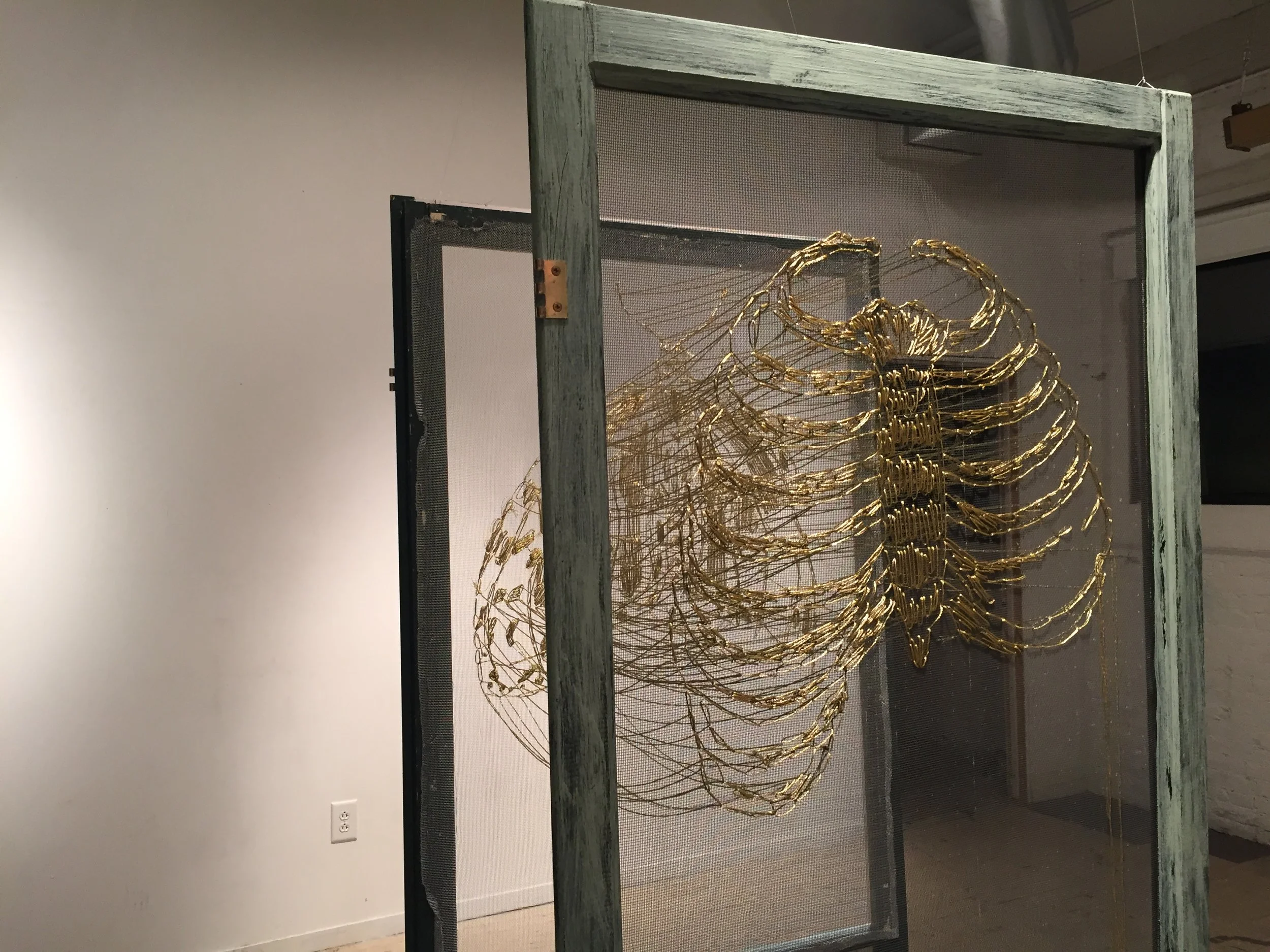 'Passage', 2017, screen doors, thread (3).JPG