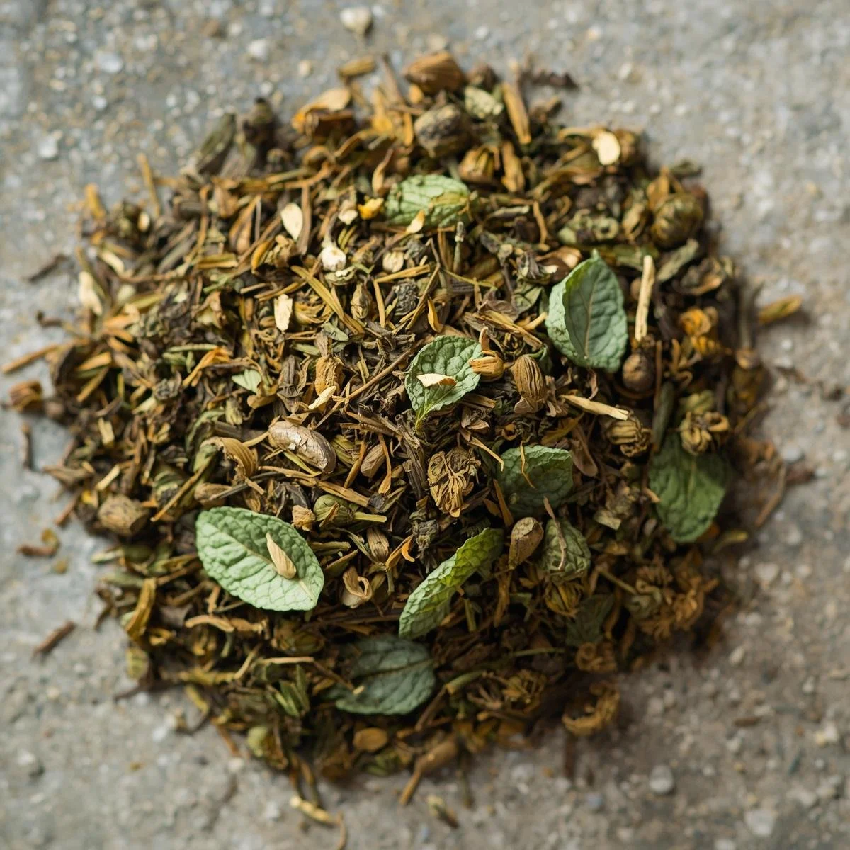 A mix of organic peppermint and dandelion root blend for tea dried.jpg