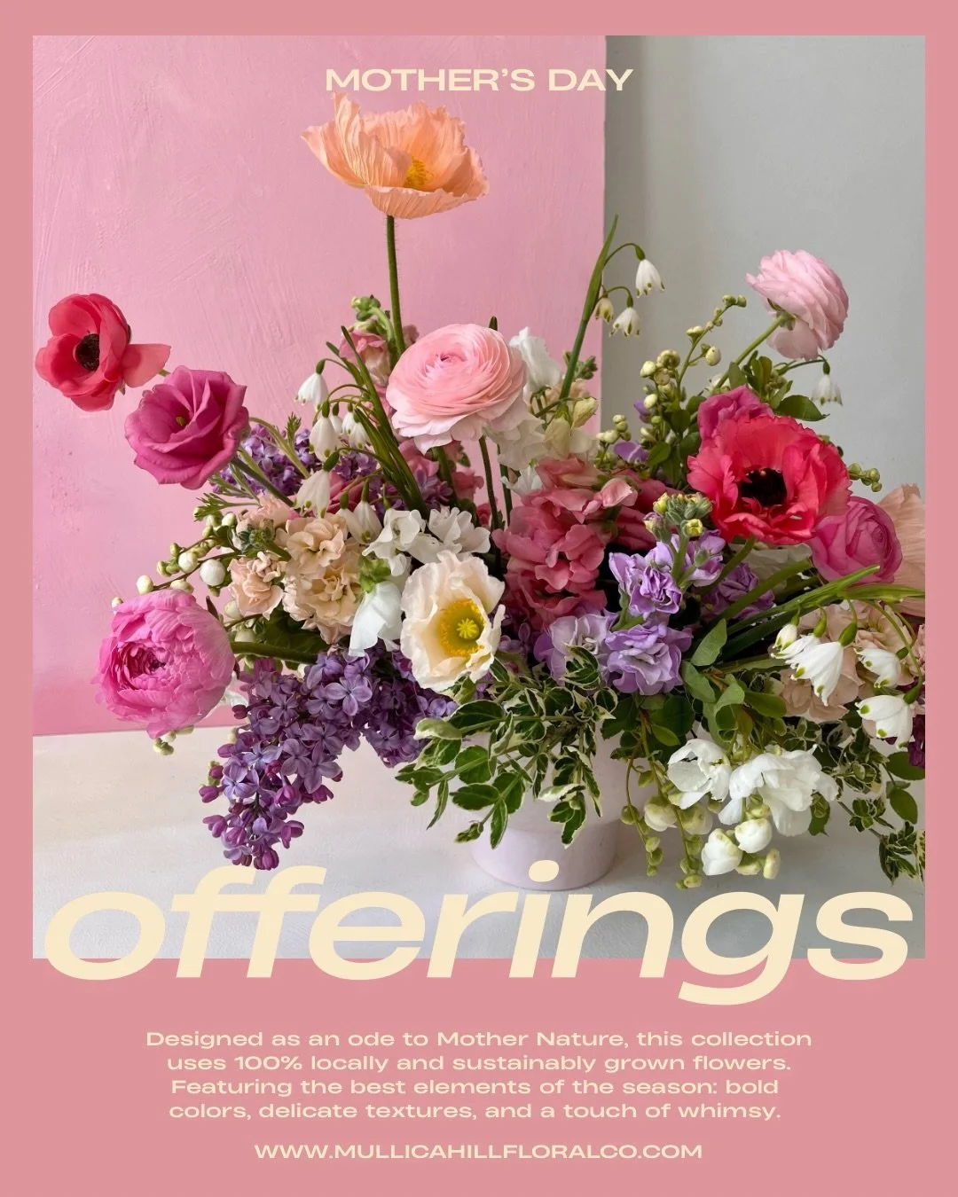 Introducing The Mother&rsquo;s Day Collection.

The very best of spring, with an emphasis on sustainability. Shop arrangements, flowering plants, cards, candles &amp; chocolate- now thru May 10th.

~STUDIO HOURS~

Tuesday 5/5 thru Saturday 5/9 
9:30a