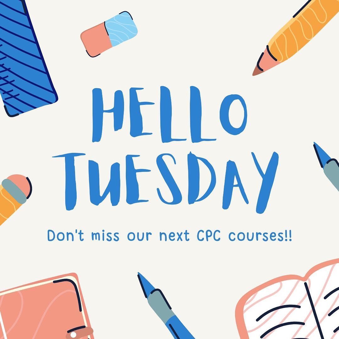 Hello Tuesday!!

Don't miss out on our next CPC courses, to view&amp;book these all you need to do is visit our website and fill out the form!

We can't wait to see you!!

https://lnkd.in/eqMkprqM