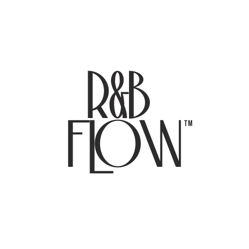 The R&B Flow logo with stylized text in black and gray.