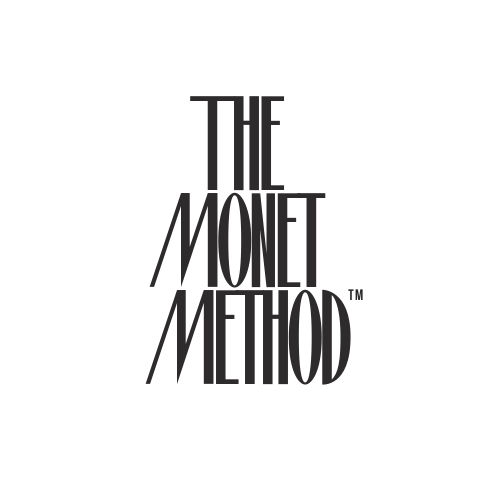 The logo of 'The Monet Method' in black text on a black background.