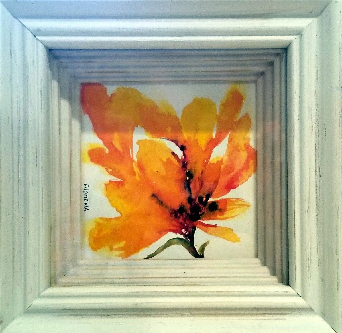 Golden Floral - 4x4" Acrylic