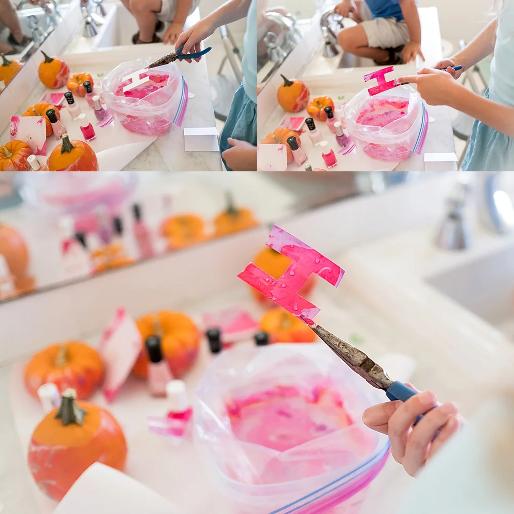 How to marble pumpkins and paper. A light and airy lifestyle photo session by Erica Faith Photography in Claremont, CA