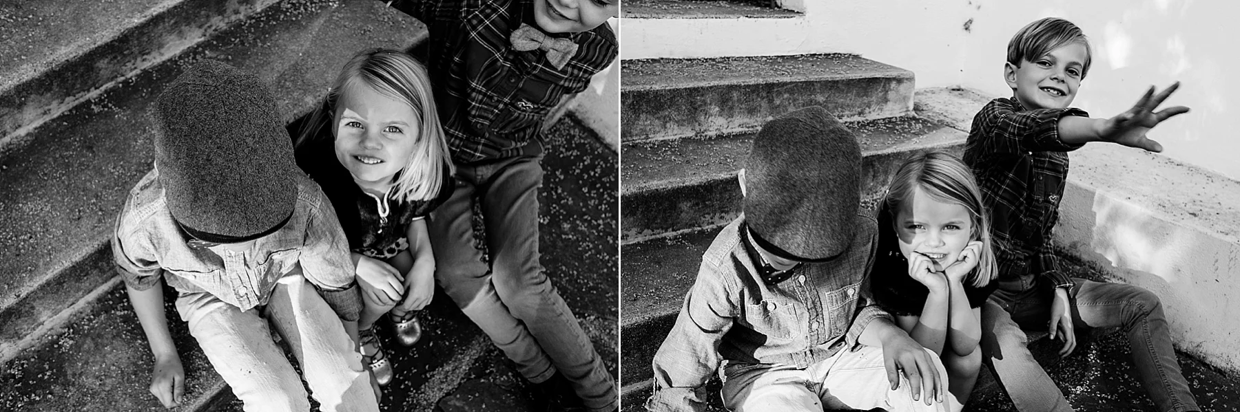 Children play during family photos at Scripps College in Claremont, CA