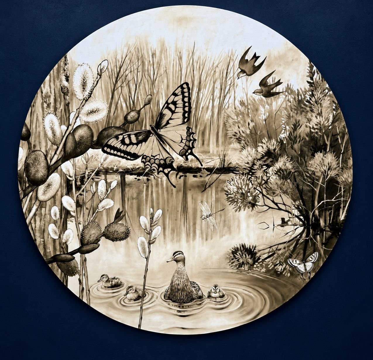 The Pond is Alive - Print on Panel by Jean Bradbury