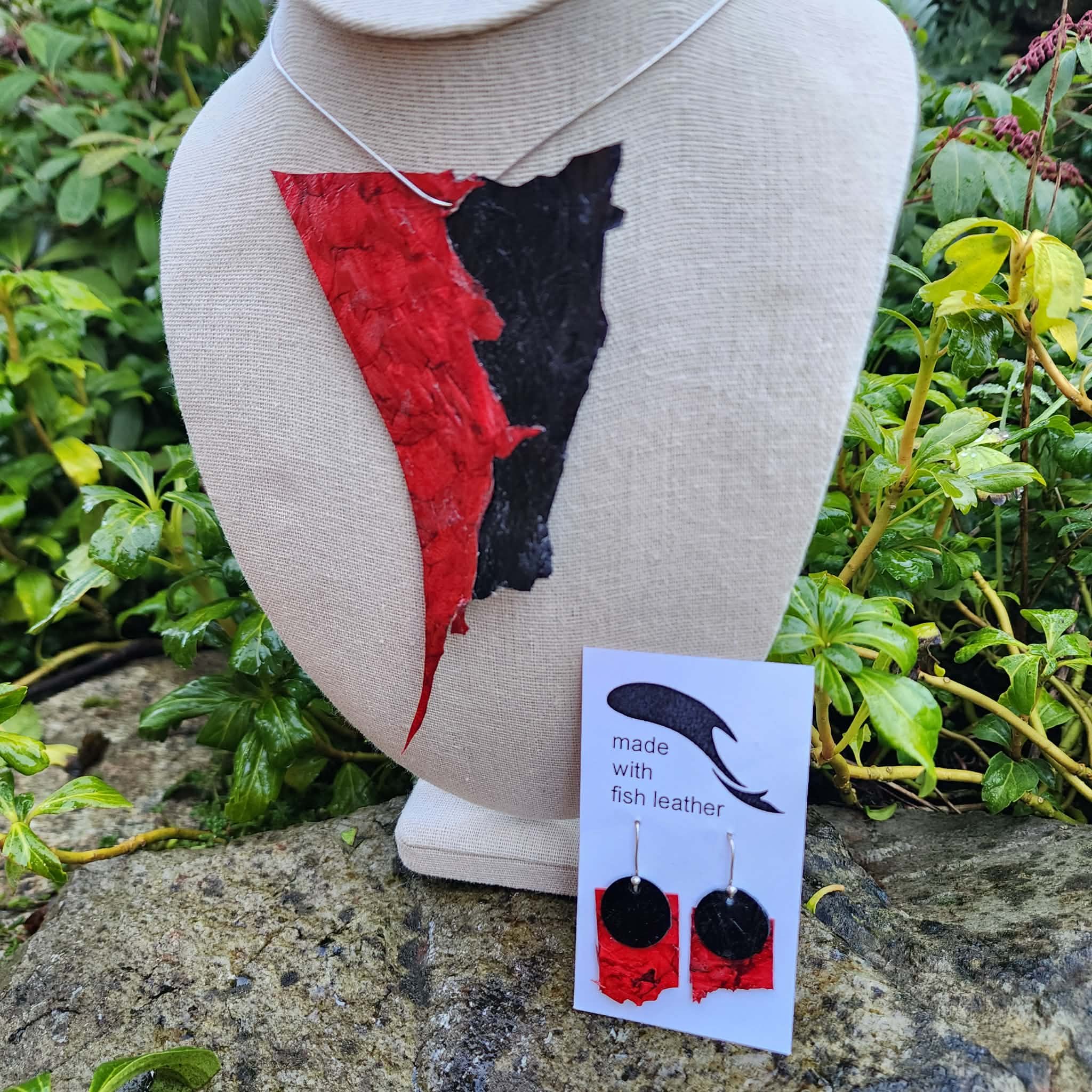 Red & Black Earrings by Justine Bliq