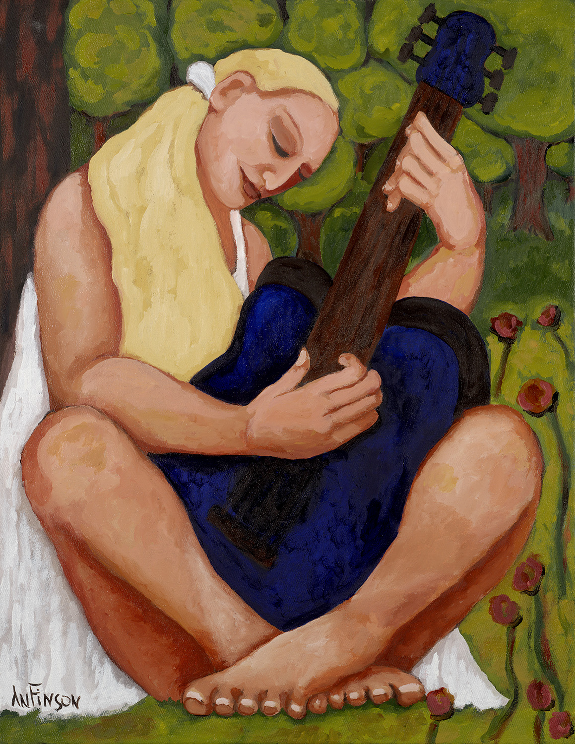  the blue guitar  private collection  30 x 24 2014 