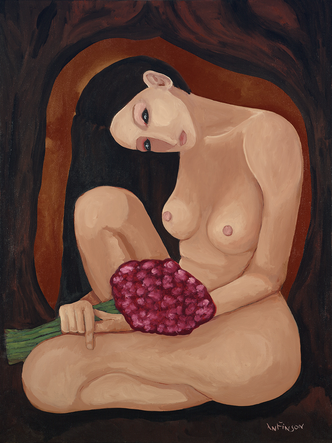  woman with bouquet  40 x 30 2010 