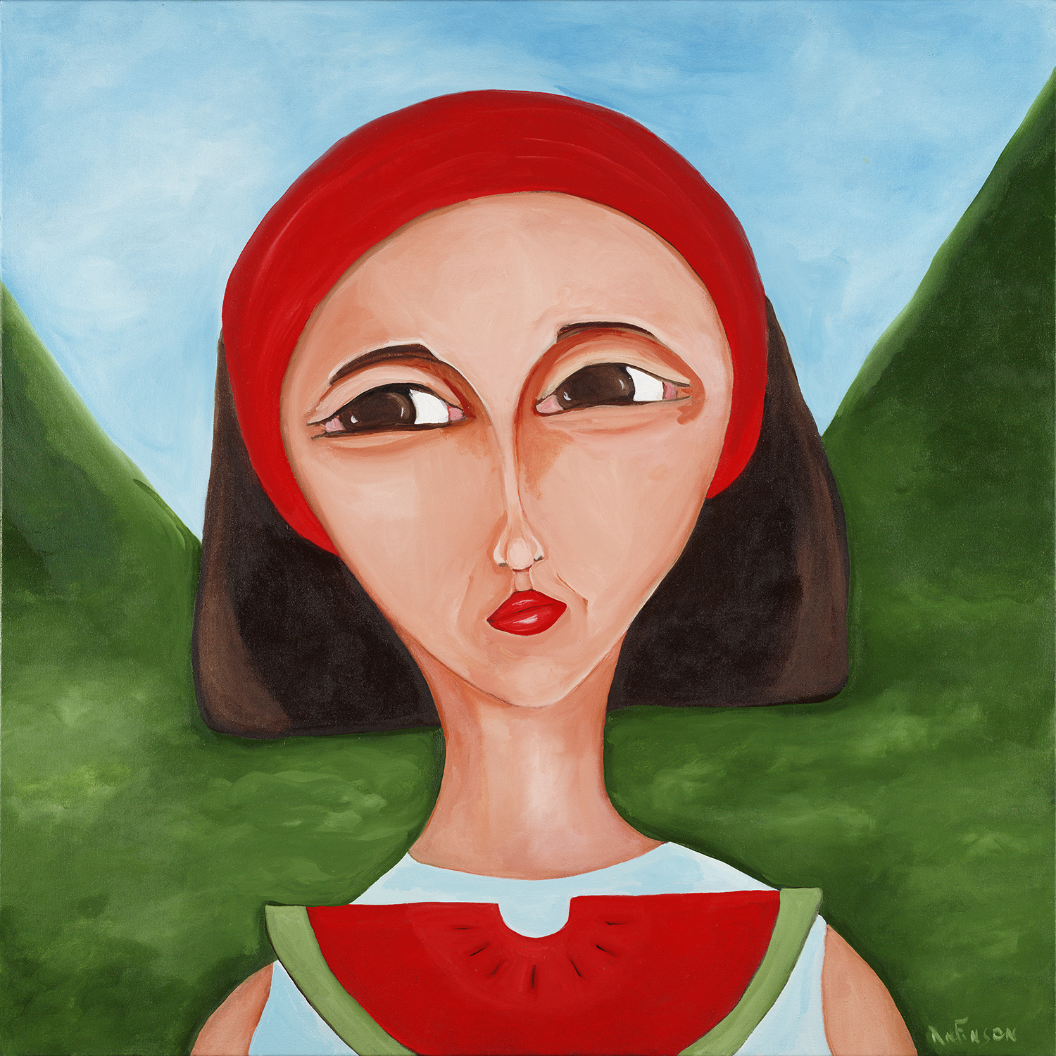  watermelon mom  40 x 40 2007 