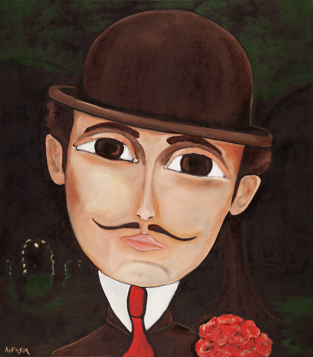  man in bowler  private collection  48 x 40 2007 