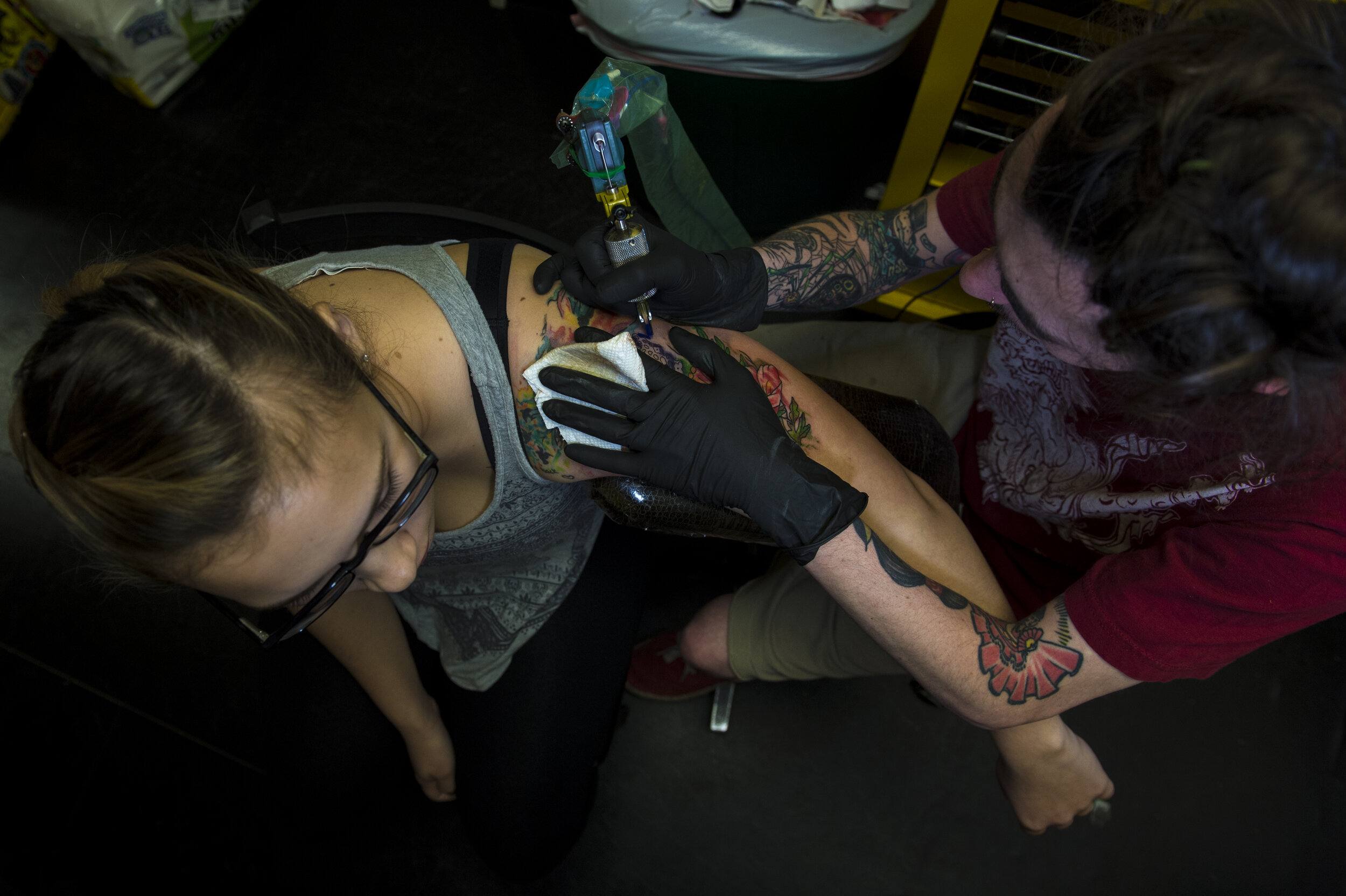 Tattoo artist Paul Zapico at a tattoo shop in Charleston South Carolina