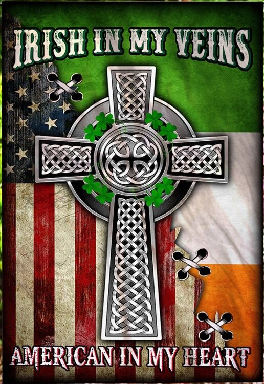  28"x 40" Irish in my viens American in my heart Banner