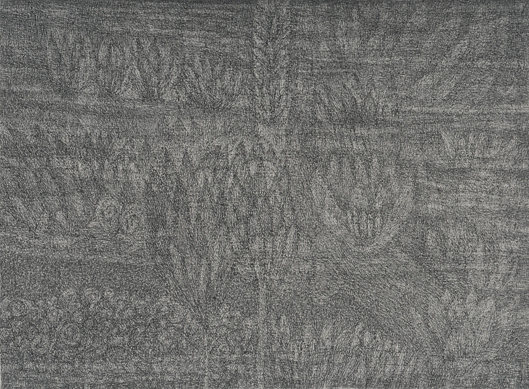 Kull og blyant på papir, 50x70 cm