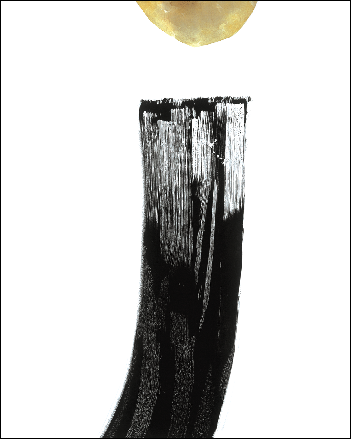 «Reaching» 180x140cm, 2003, Tusj/penn/pensel, voks og akryl på bomulls/polyesterstoff