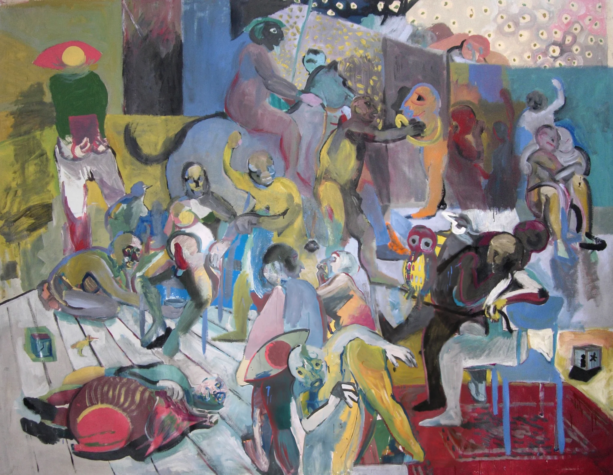 "Composition for a deck of cards" 2004 Household paint on prepared paper