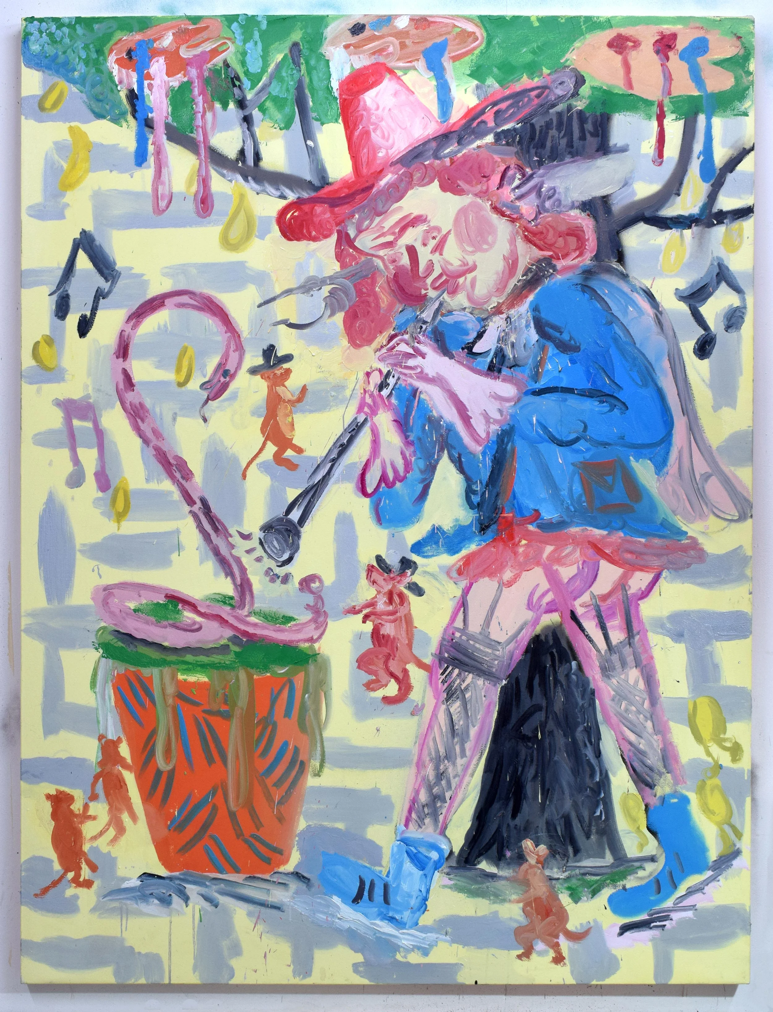 ‘Deaf Piper Mice Charmer’ 2018 Oil on canvas. 200 x 150 cm