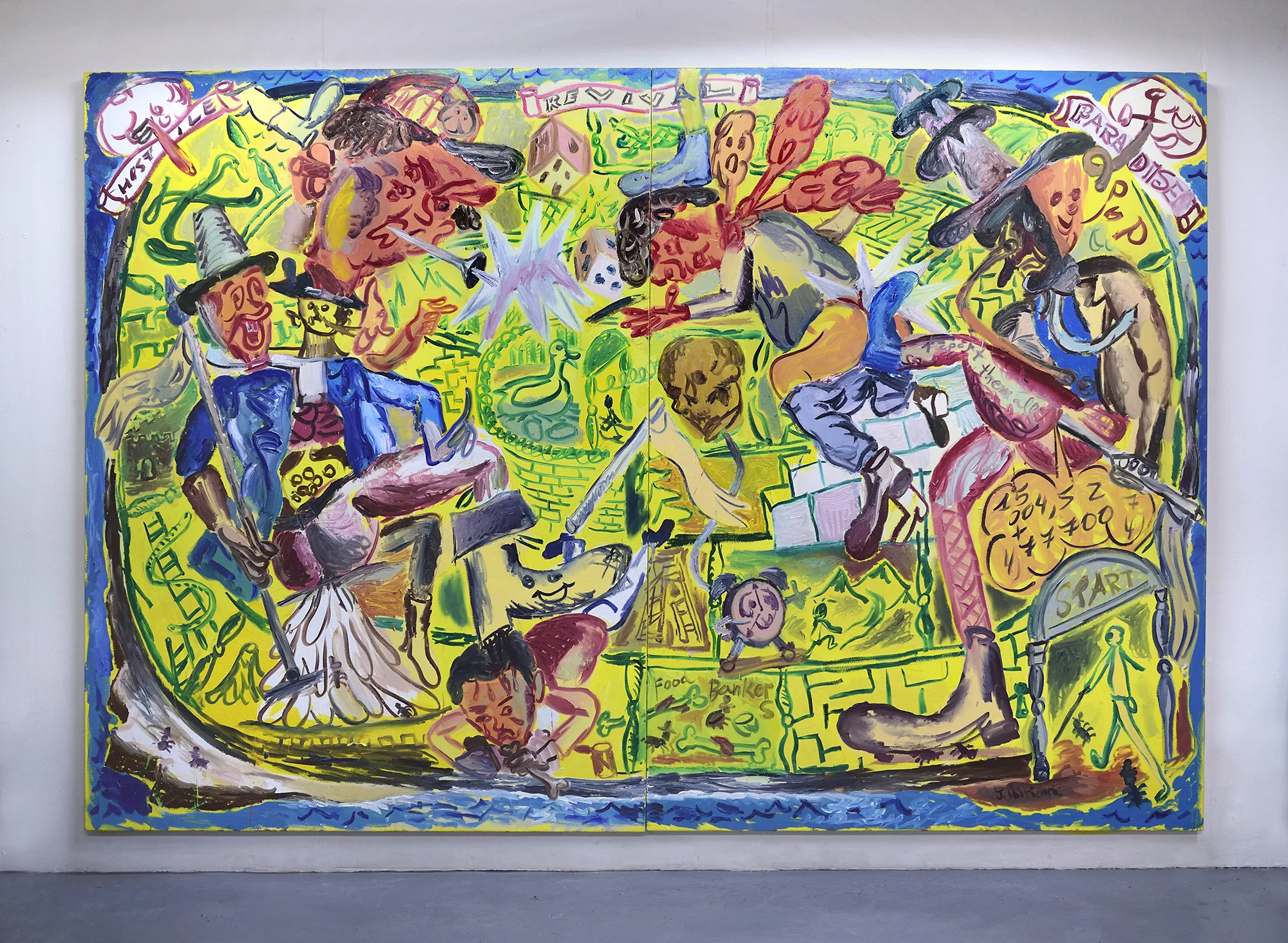‘Hostile Revival Paradise’ 2019 Oil on canvas. 200 x 300 cm
