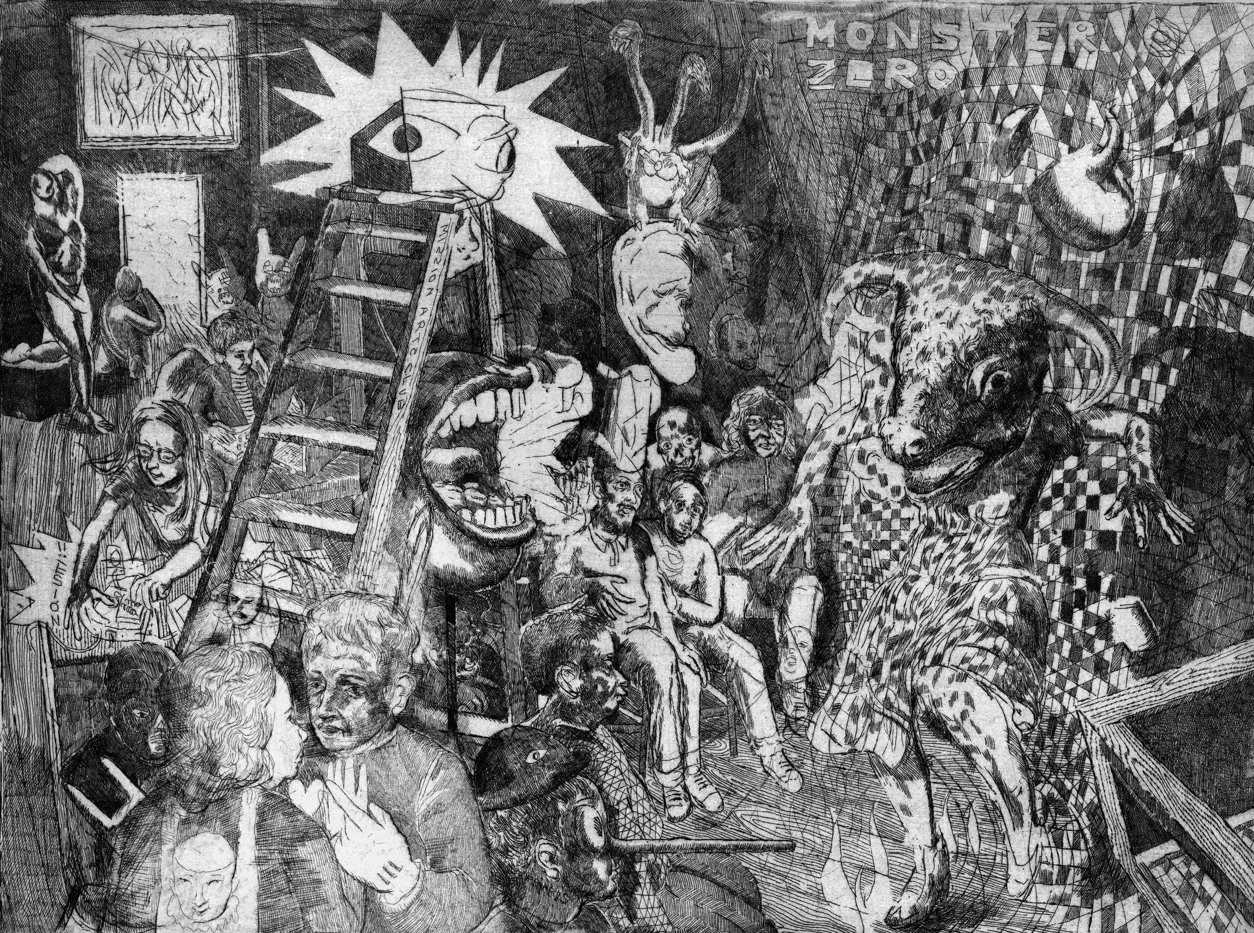 ‘Monster Zero’ 2012 Engraving and etching on paper. 29 x 39 cm