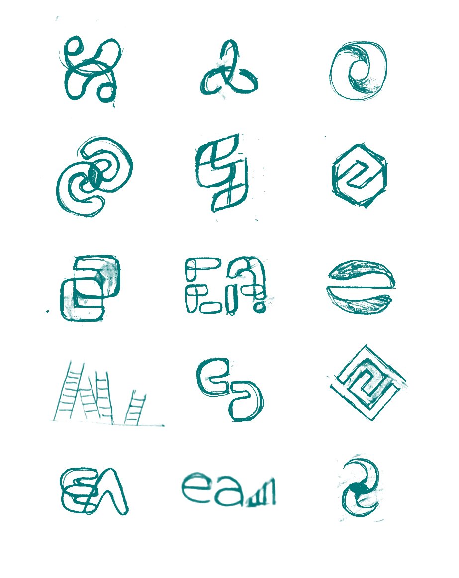  Initial logo exploration sketches 