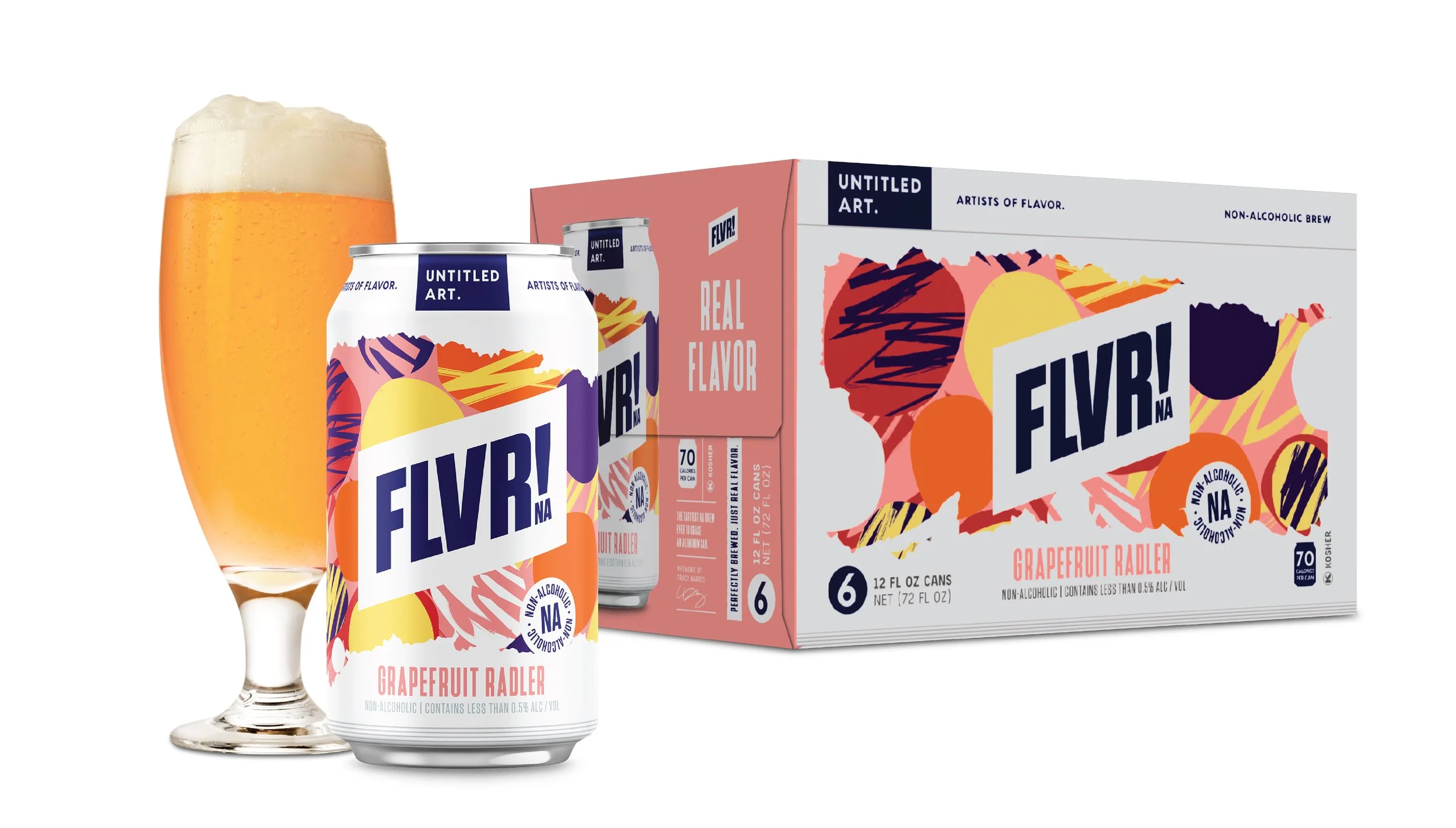 Original art for seasonal NA Grapefruit Radler, can and carton design