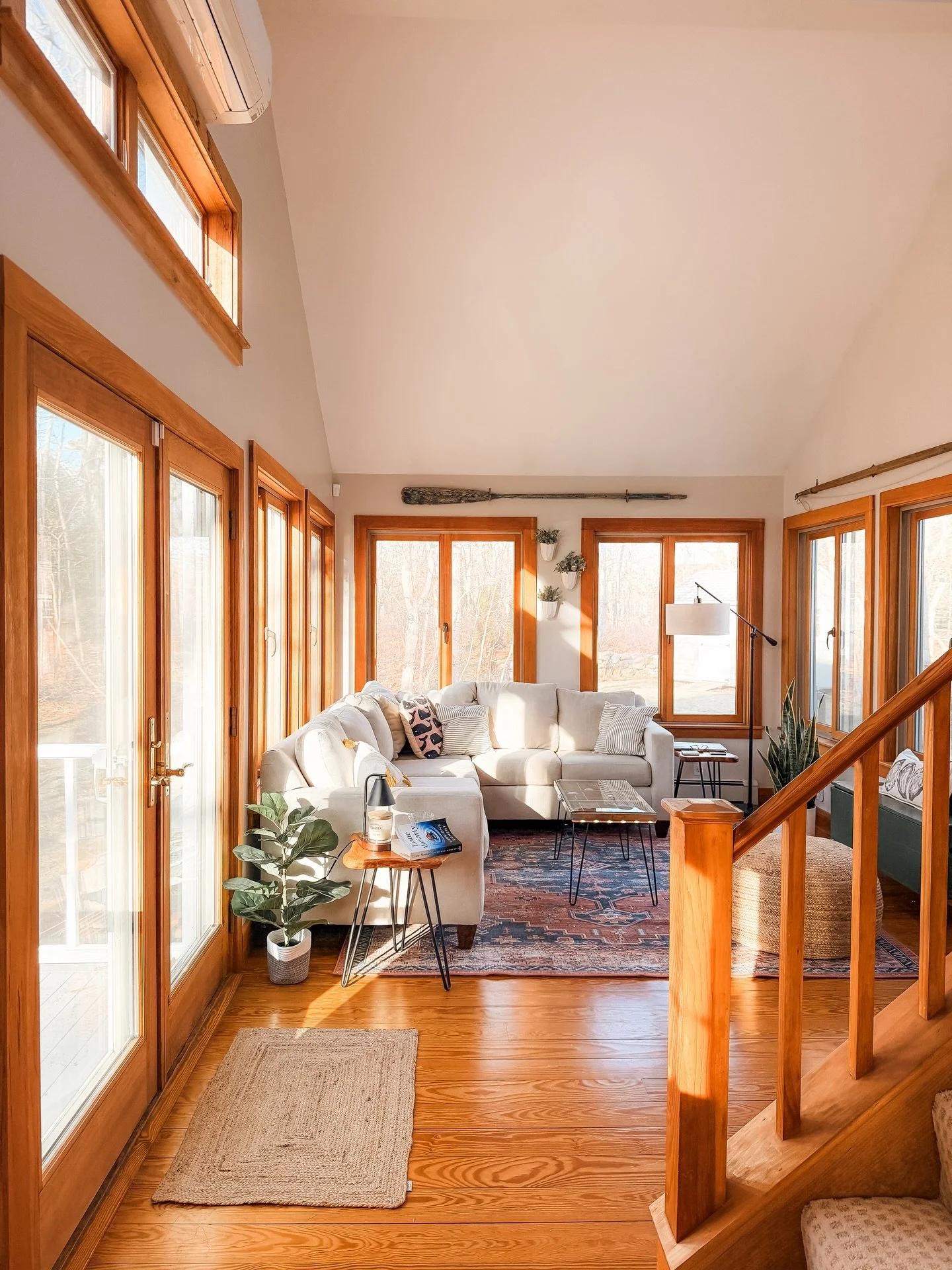 When I first moved in, I wanted to paint all the wood trim white, but it just wasn&rsquo;t in the budget. 4 years later, I am so thankful I didn&rsquo;t. It may not have the classic &ldquo;beach&rdquo; vibe I thought it should have back then, but I c