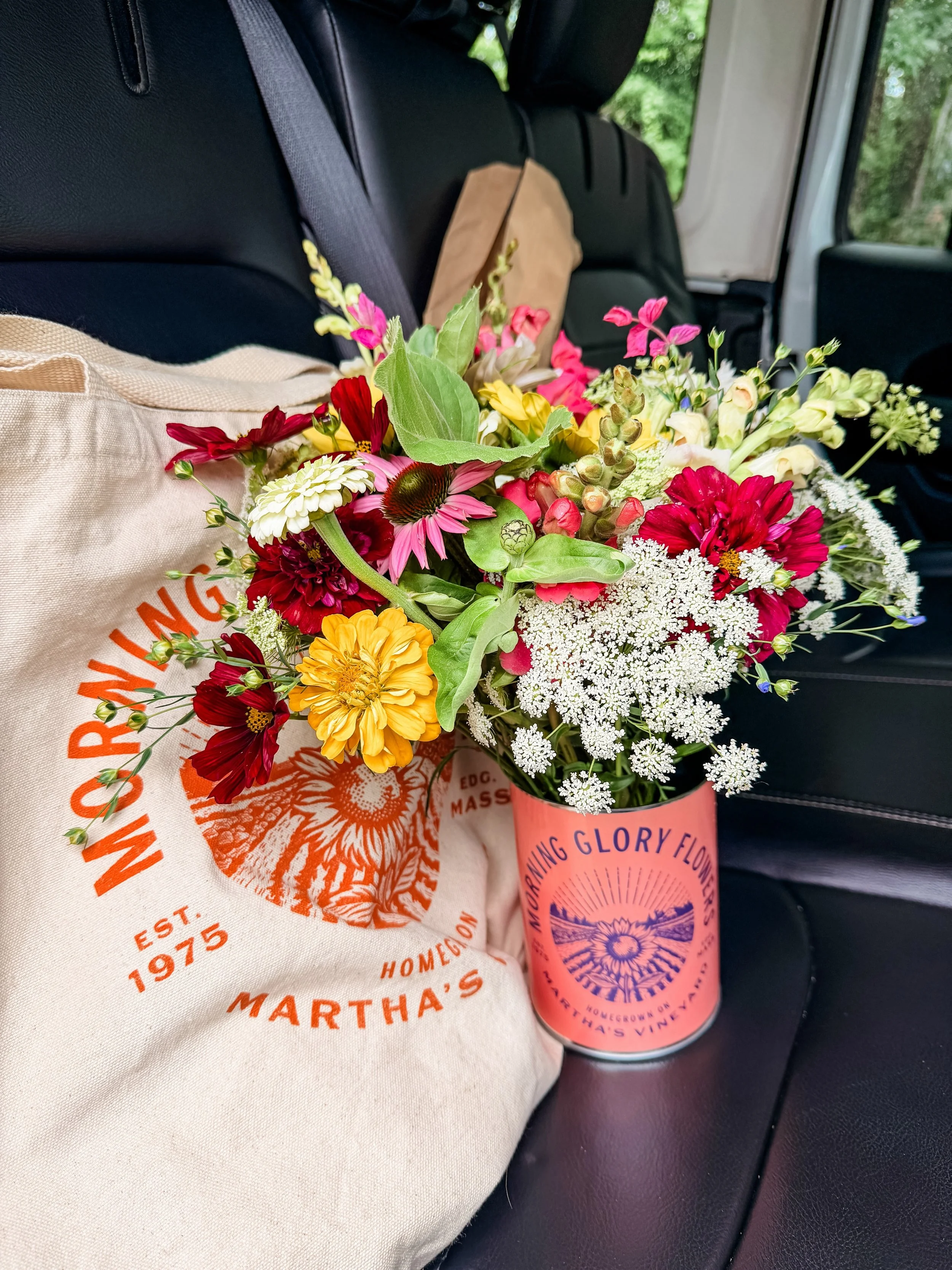 Rainy days call for fresh bread, cheese and hand picked flowers from @morninggloryfarmmv 
#rainydays #handpickedflowers #shoplocal #farmstand #marthasvineyard