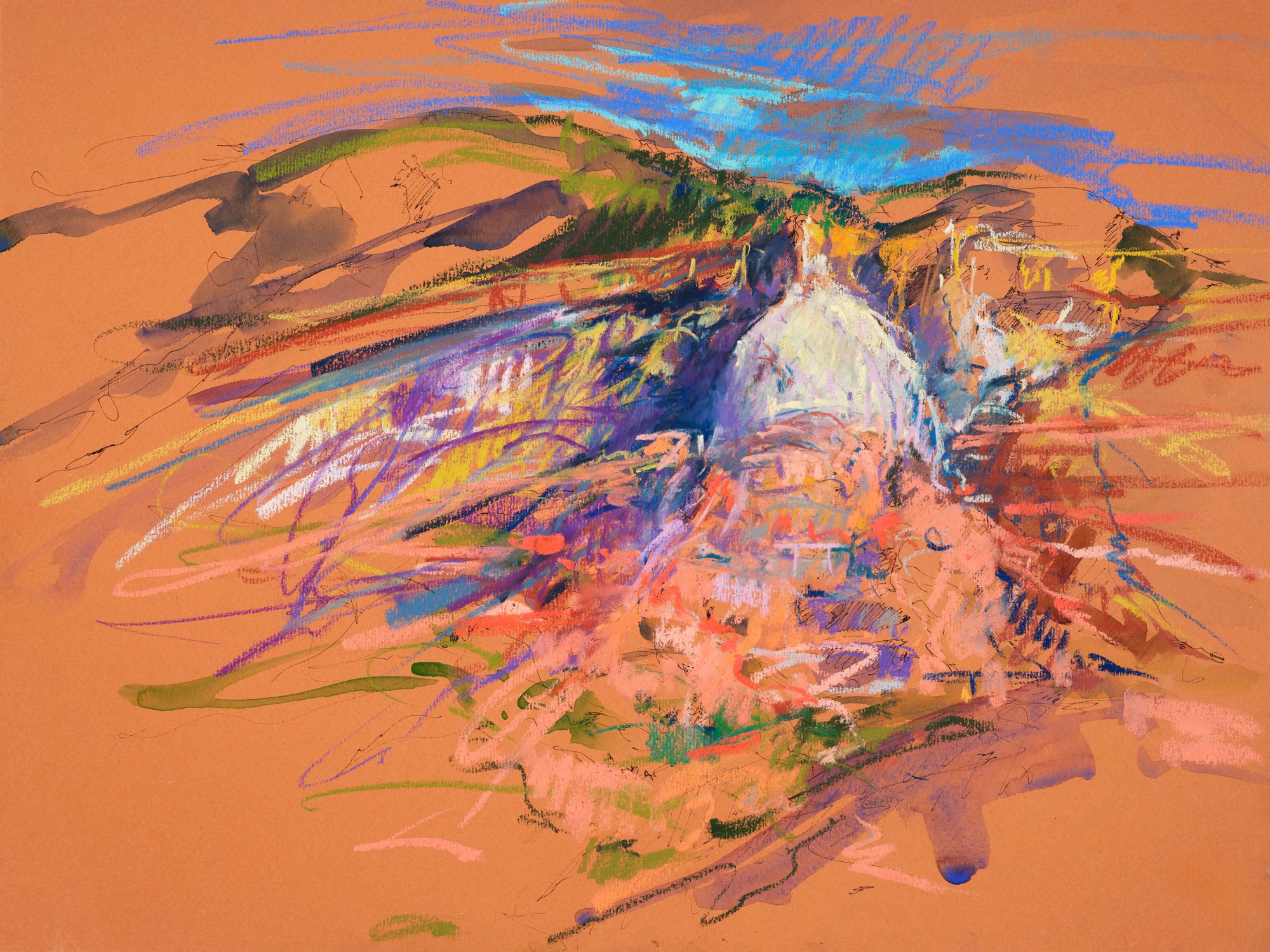 Cathedrals in Rocks, 2026&nbsp; |&nbsp; Mixed Media, 12″ x 16″&nbsp; 