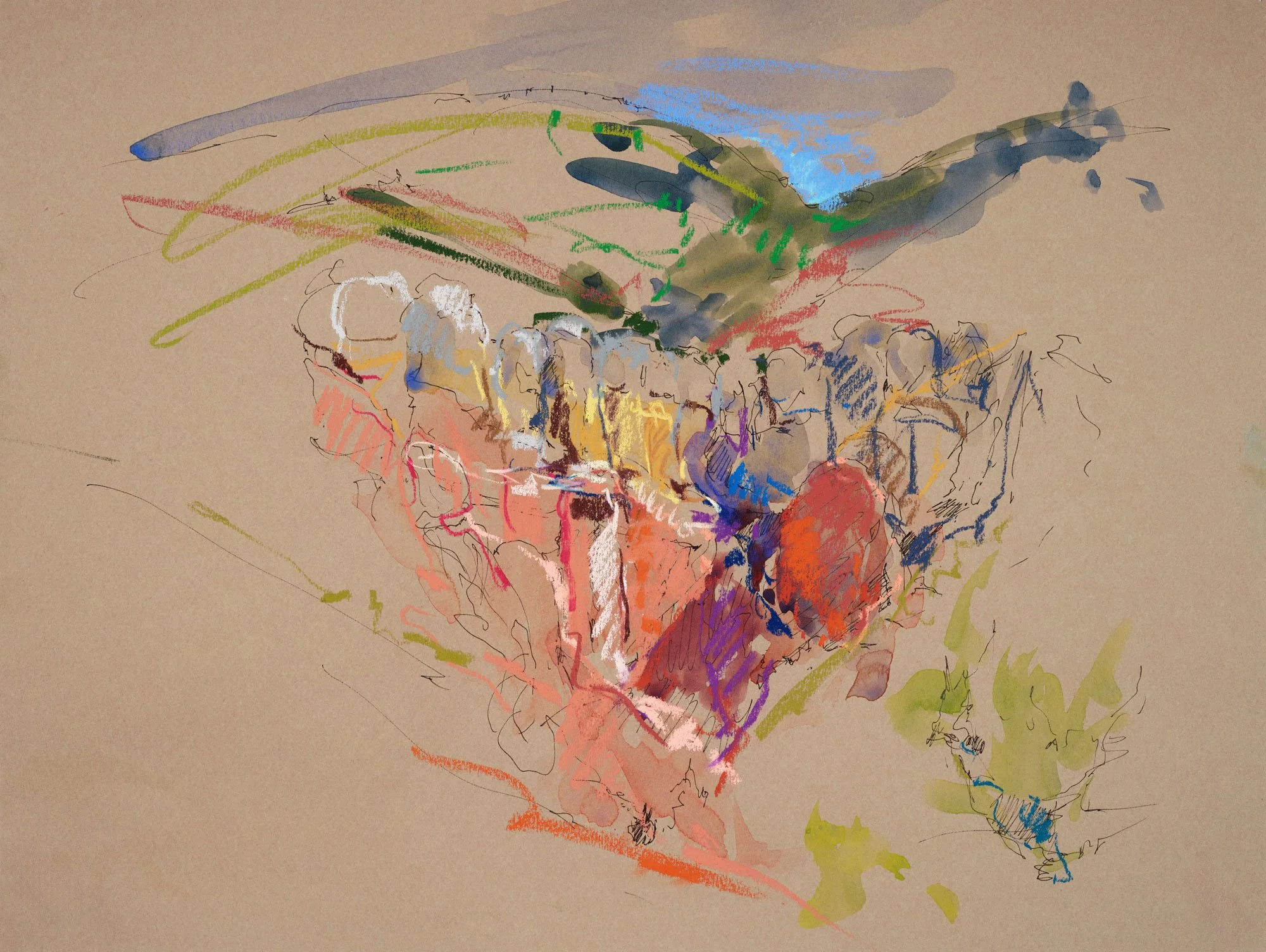  Colors in Shadow, 2026&nbsp; |&nbsp; Mixed Media, 12″ x 16″ 