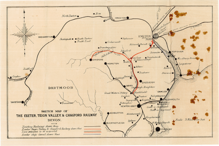 Devon Train Line Map The Devon Line that never was: Exeter, Teign Valley, and Chagford ...