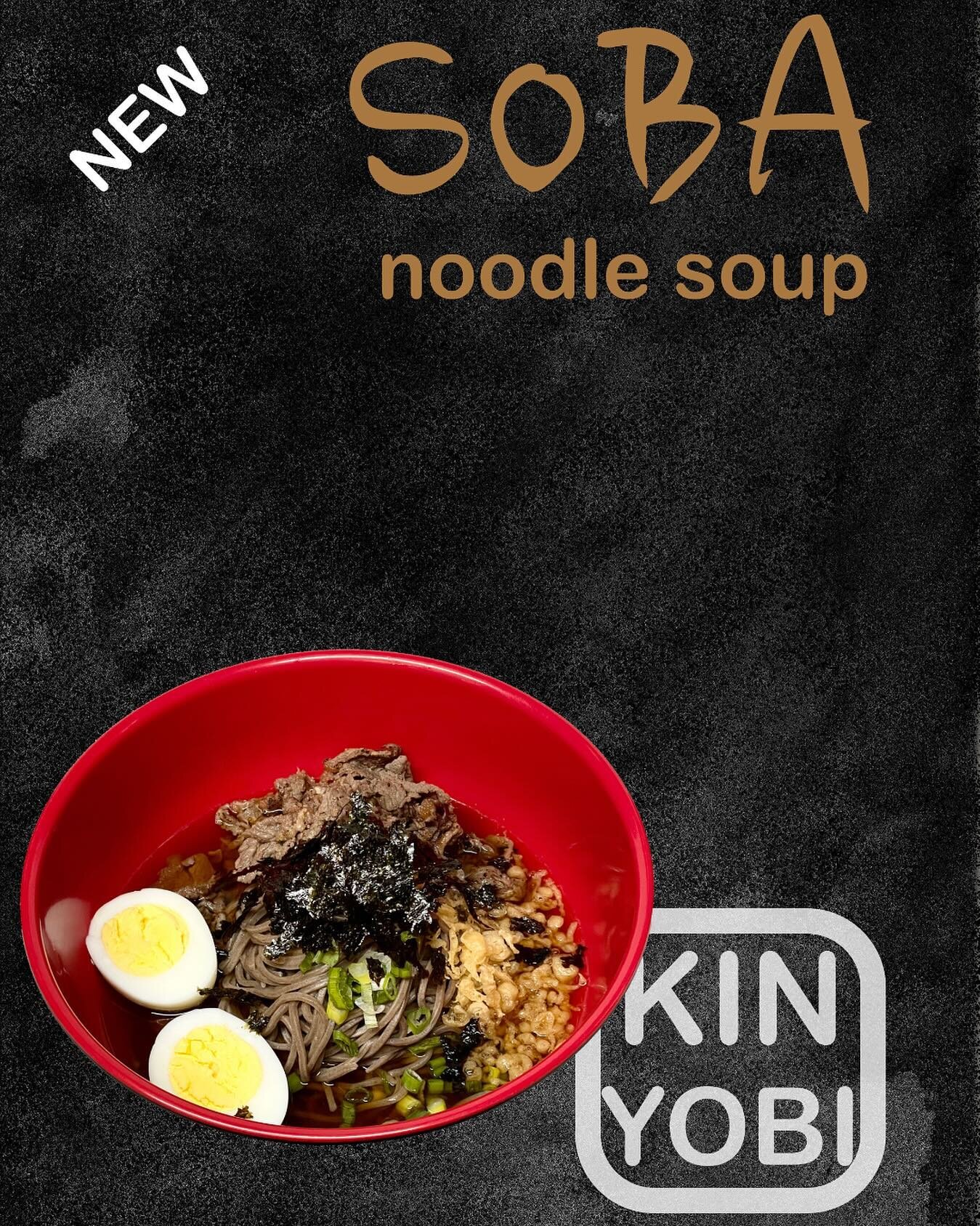 Happy Kinyobi!💥
Soba noodle(buckwheat) soup is now available! 🍜 
The broth is marinated soy sauce and bulgogi(beef) is served as toppings. 
The noodles texture is somewhat soft and delicate. It&rsquo;s perfect for the folks who love mild Ktown rame