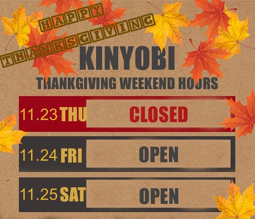 Happy Kinyobi!💥
Happy Thanksgiving 🦃 🍁
.
.
.
.
.
.
.
.
.
.
.
#kinyobinj #koreanrestuarant #thanksgiving