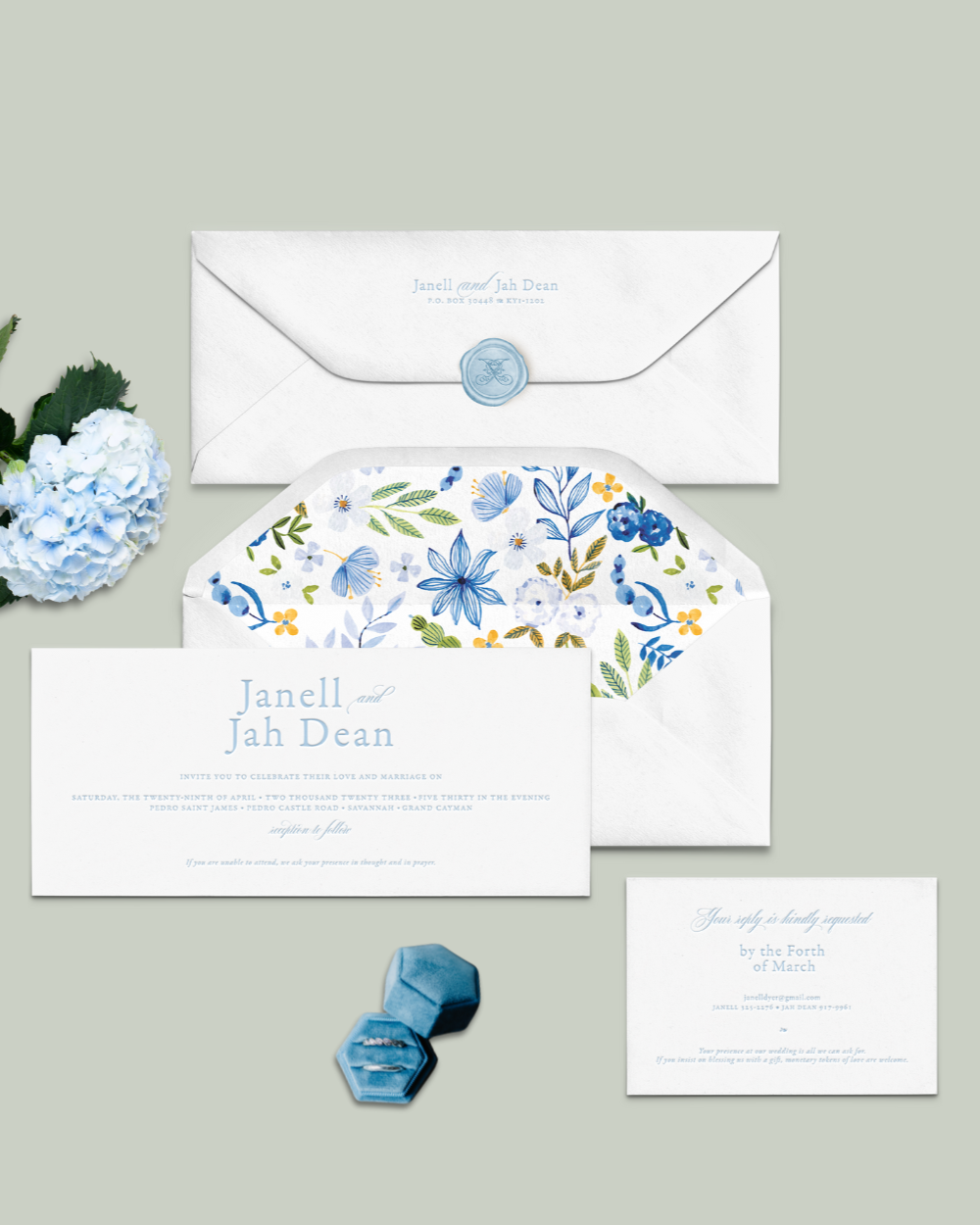 Pedro St James, Cayman Islands Wedding Invitation