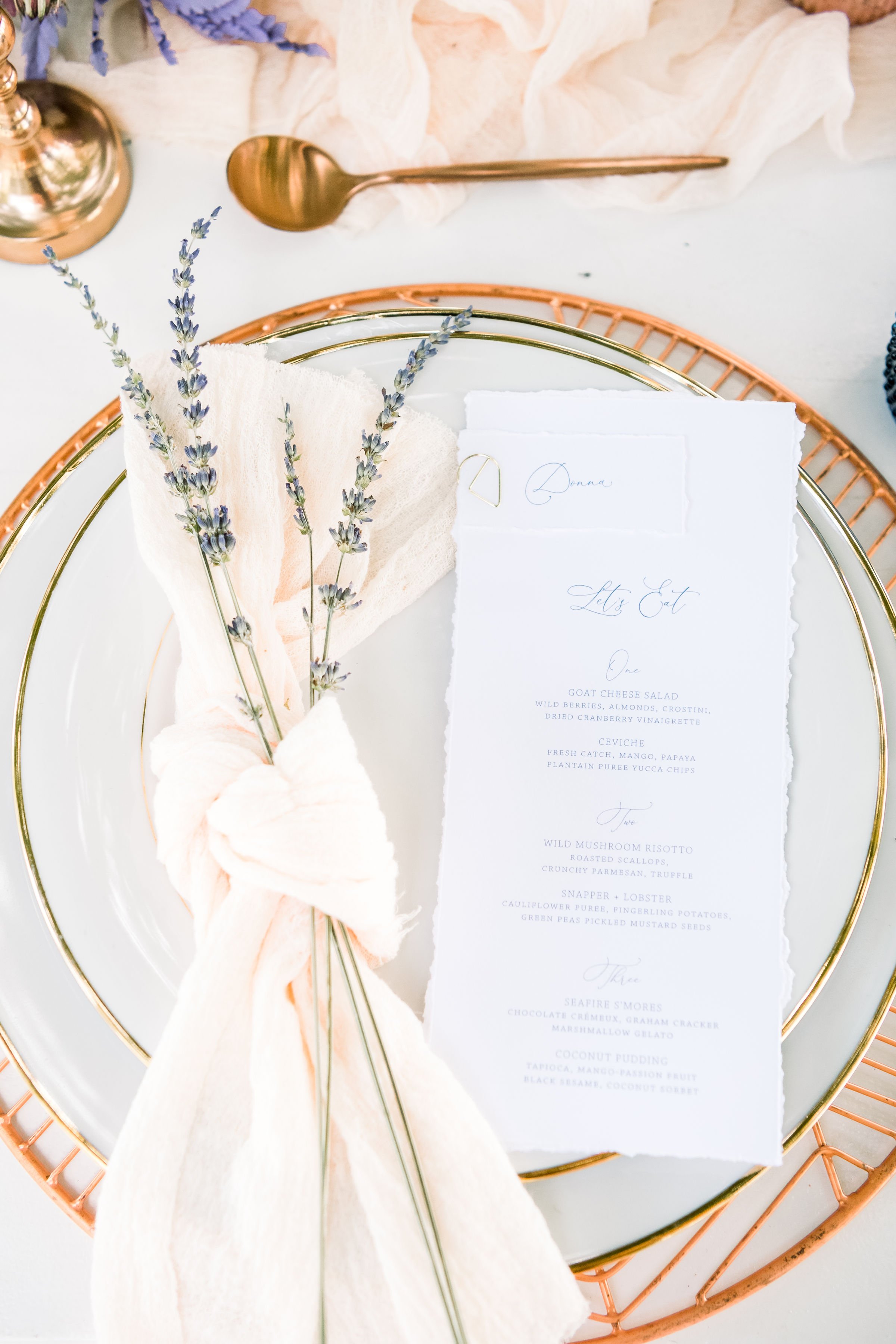 Kimpton Seafire, Cayman Islands Wedding Menu