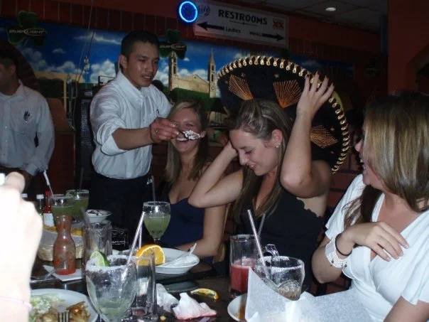 my 20th birthday at Los Portales (the fun Mexican place where we could get tequila with just a couple of IDs) in Iowa City #goHawks