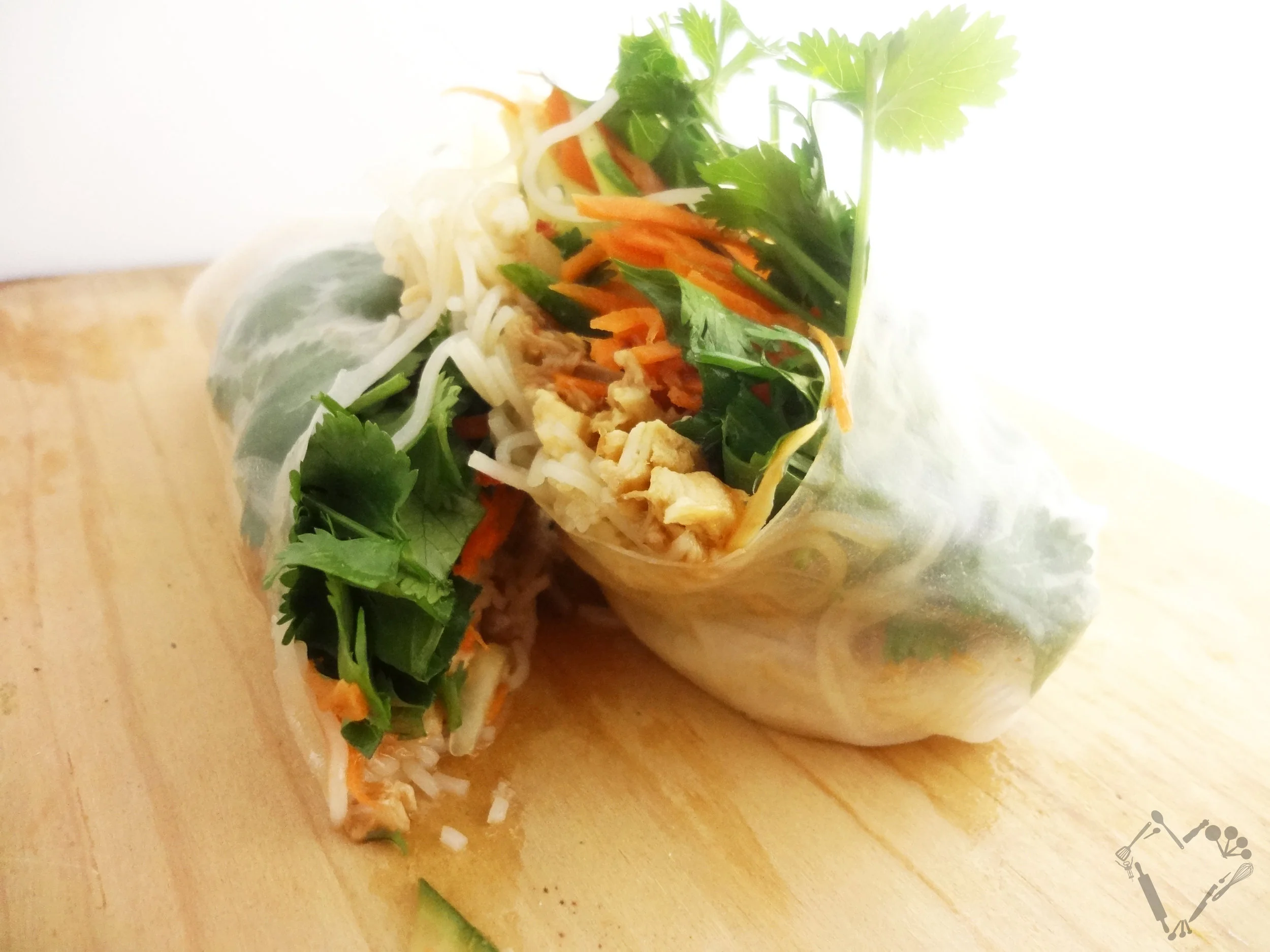 Chicken Spring Rolls with Sweet & Sour Quick Pickles