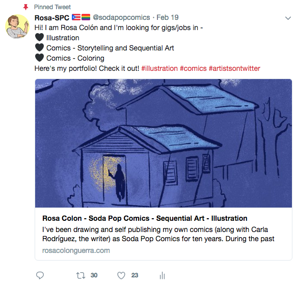 Pinned tweet.