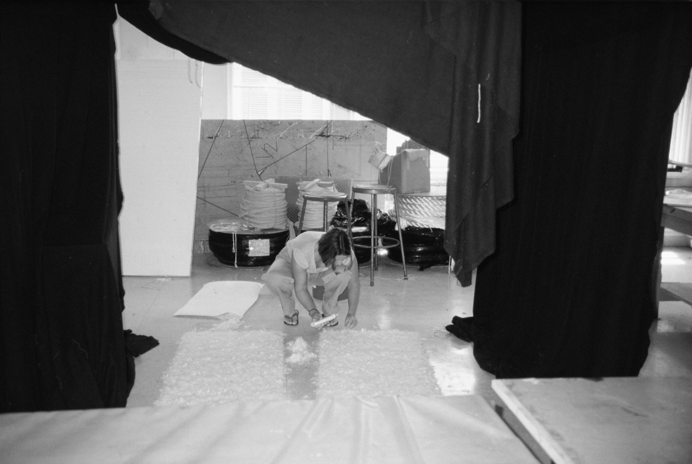 Working on an Installation at the School of the Art Insitute of Chicago.
