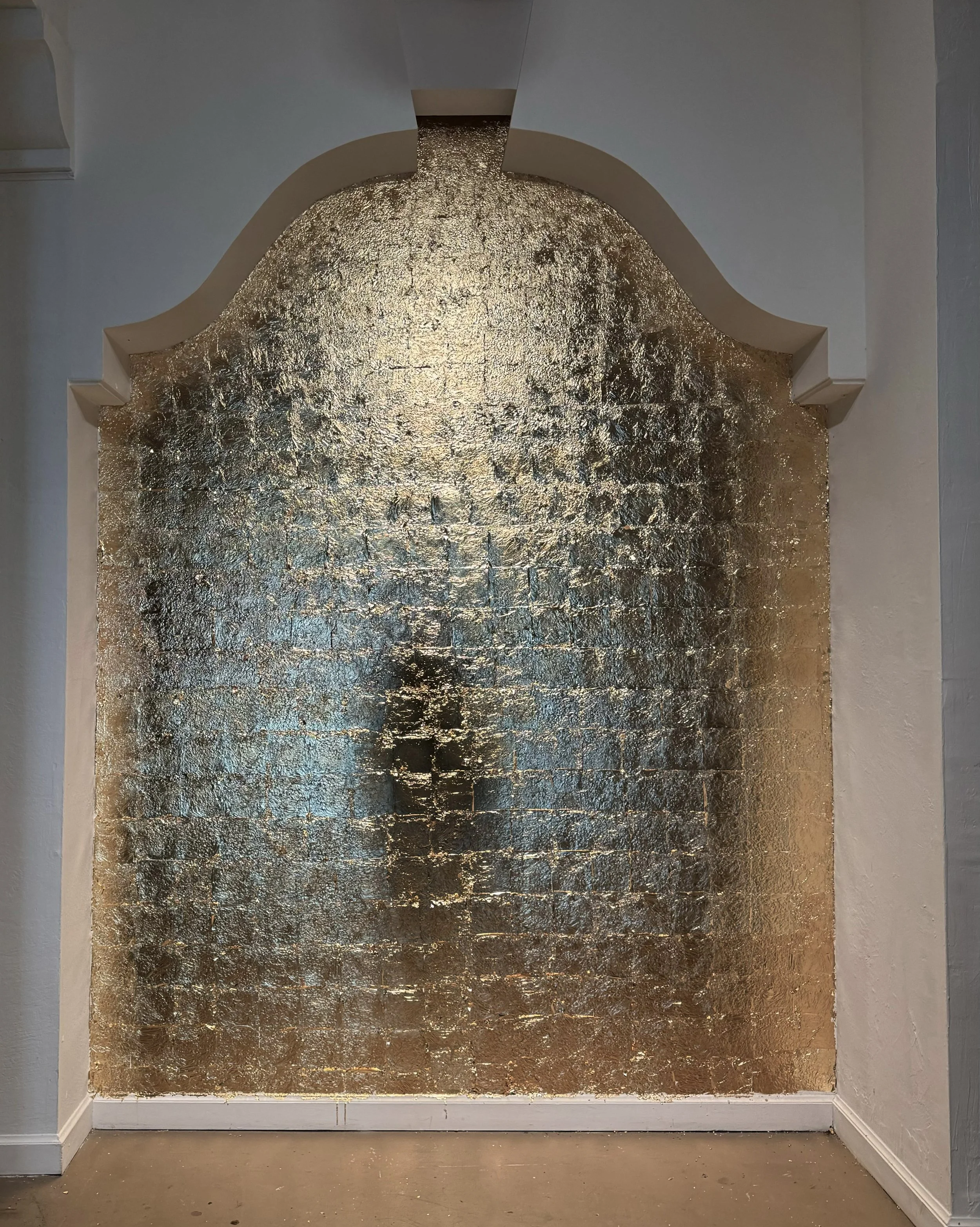  Portal. Gold Leaf Application in Gallery Architectural Niche. [Photo by Artist] 