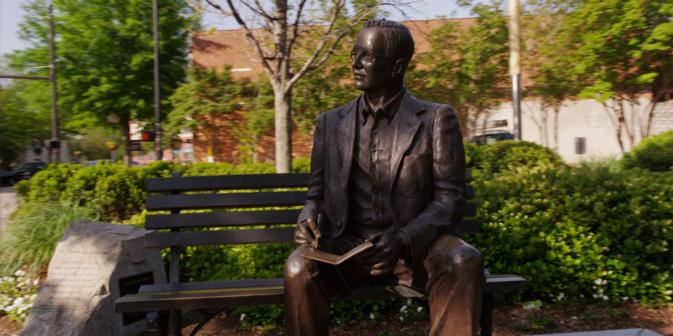 Dr. Charles Townes statue at Falls Park