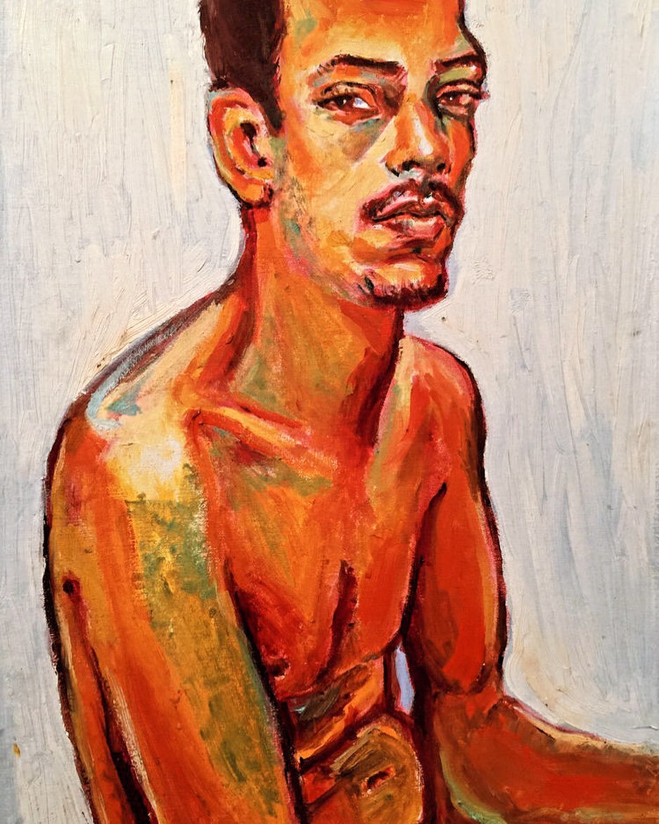 This is a small self portrait painted in oil on art board I picked up at pearl paint in the late 1990s. Look at that posture! Some things never change. I was out of college living in Brooklyn trying to make ends meet. I drove a cube truck around, pai