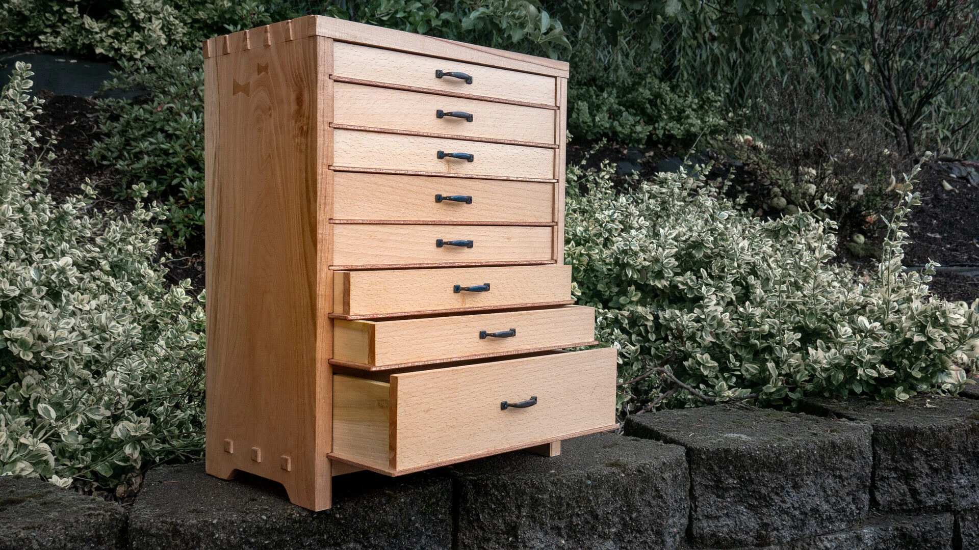 A wooden tool chest of drawers makes a very efficient and beautiful way to organize your tools and your shop.