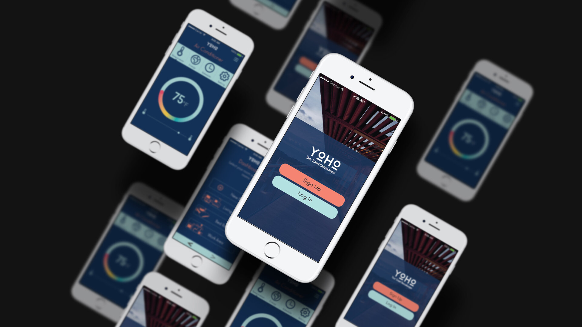 YOHO is initial of “your house“, took every first couple letter of each word. Using smart technology on electrical devices and appliances at house. The app will allow users to control electrical devices and applicances from a smart- phone. This wi