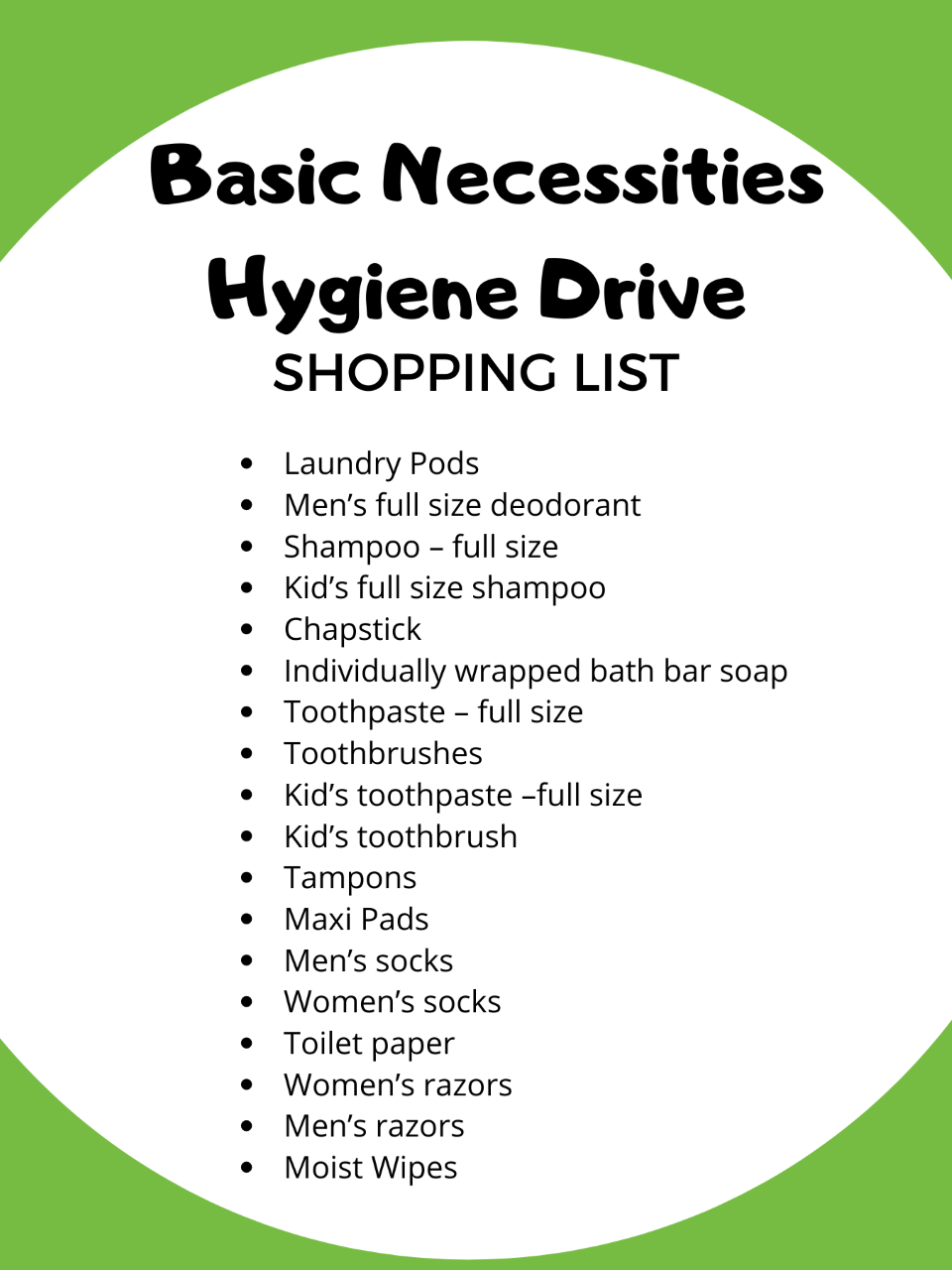 Basic Necessities Hygiene Drive — Woods Chapel Church
