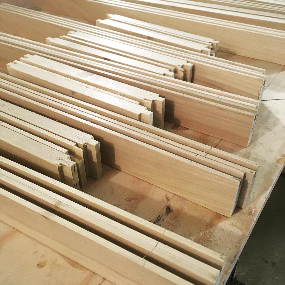 Rails and Styles production ___________________________________________________________________________#newengland #newenglandcarpentry #rhodeisland #rhodeislandcarpentry #401 #wood #woodworking #handcut #handmade #construction #poplar #cabinets #cab