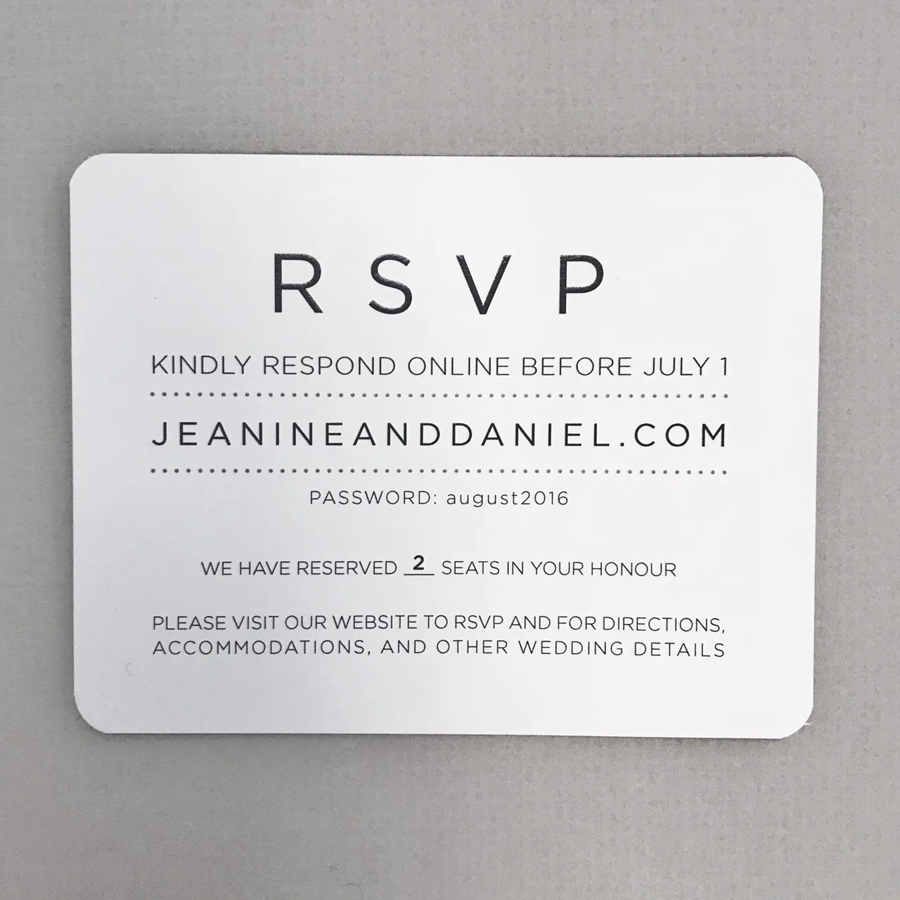 Online RSVP Requested