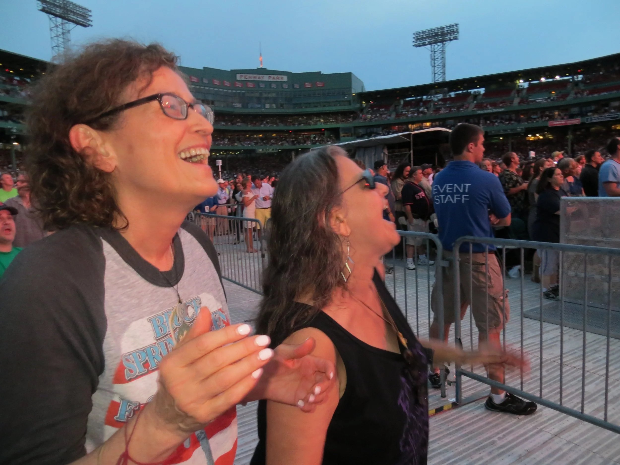 I took this picture of Amy and Bobbi at the Bruce Springsteen show in Fenway Park, 2013
