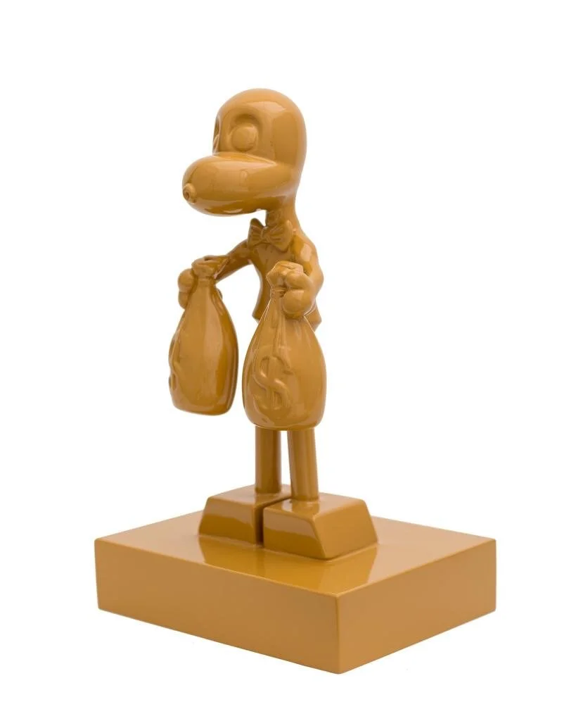 MR. MONEYBAGS Mustard 14 inch Resin Sculpture 2017 2.JPG