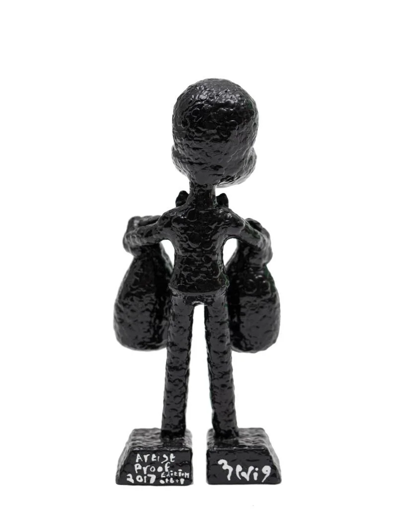 MR. MONEYBAGS black 6 inch Sculpture 2017 4.JPG