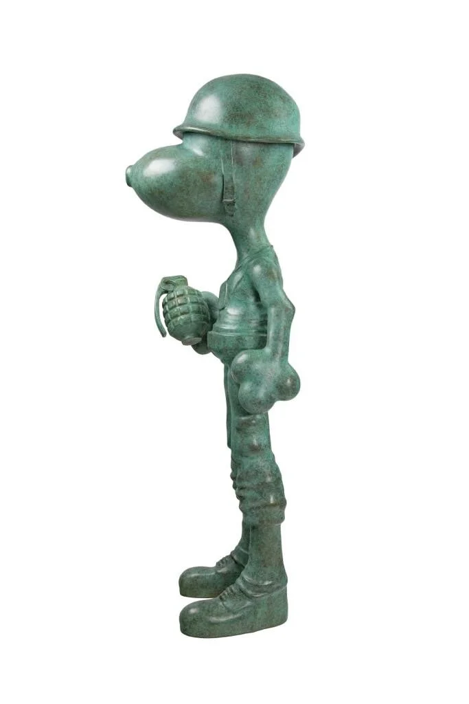 ZVG-S19067 Zevi G Art TOY SOLDIER GRENADE Moss Green 48 INCH BRONZE SCULPTURE 2019 4.JPG